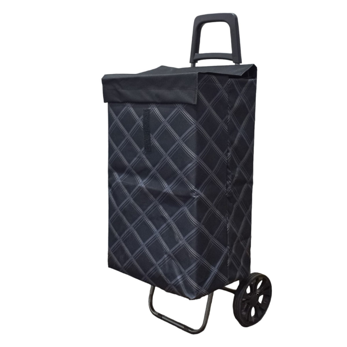 Cărucior de Cumpărături Maxi XXL, Pliabil, cu Cadru Metalic Ramforsat, Sac Impermeabil Detașabil, 62 L și 2 Roți