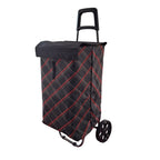 Cărucior de Cumpărături Maxi XXL, Pliabil, cu Cadru Metalic Ramforsat, Sac Impermeabil Detașabil, 62 L și 2 Roți