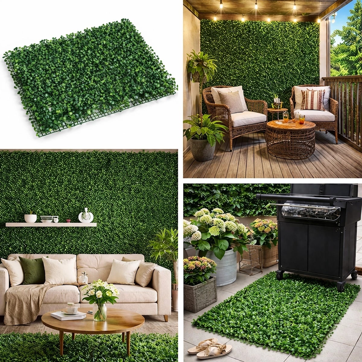 2+1 GRATIS: Panou verde din plante artificiale, dimensiune: 60x40cm D4963