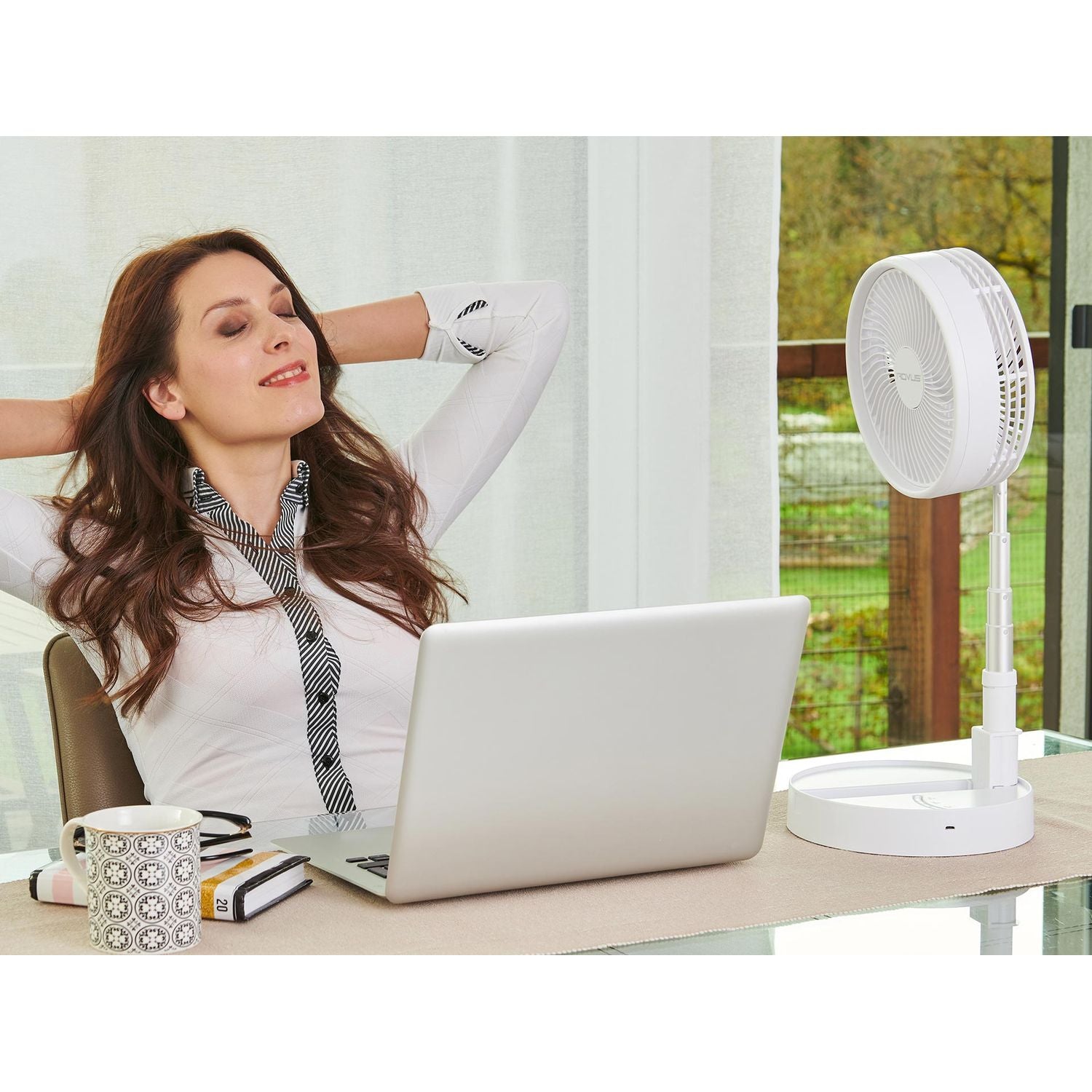 Ventilator Telescopic Portabil și Pliabil, Putere 4.8W, 3 Trepte de Viteză, Autonomie Sporită cu Acumulator de 3000 mAh, Încărcare USB