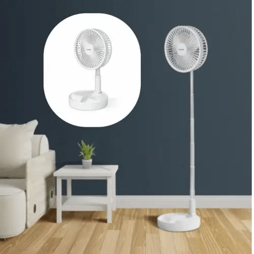 Ventilator Telescopic Portabil și Pliabil, Putere 4.8W, 3 Trepte de Viteză, Autonomie Sporită cu Acumulator de 3000 mAh, Încărcare USB