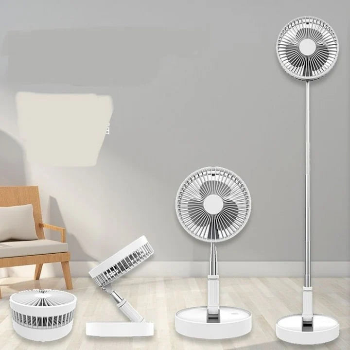 Ventilator Telescopic Portabil și Pliabil, Putere 4.8W, 3 Trepte de Viteză, Autonomie Sporită cu Acumulator de 3000 mAh, Încărcare USB