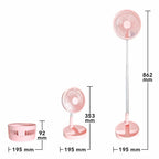 Ventilator Telescopic Portabil și Pliabil, Putere 4.8W, 3 Trepte de Viteză, Autonomie Sporită cu Acumulator de 3000 mAh, Încărcare USB