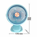 Mini Ventilator Portabil USB cu Clema (Clips), 3 Viteze, Rotire 360°, alimentare USB