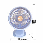 Mini Ventilator Portabil USB cu Clema (Clips), 3 Viteze, Rotire 360°, alimentare USB
