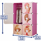 Dulap Modular pentru Copii MagicNest, cu 6 sau 8 Uși, pentru Haine, Jucării și Cărți – 4 Variante