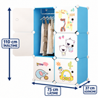 Dulap Modular pentru Copii MagicNest, cu 6 sau 8 Uși, pentru Haine, Jucării și Cărți – 4 Variante
