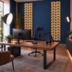 Set 3 Panouri Decorative Acustice SonoArt, din HDF și Pâslă, cu Design Geometric, pentru Pereți Interiori – 6 Variante