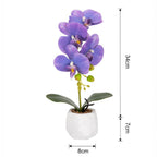 Orhidee Artificială Premium în Ghiveci Ceramic – Eleganță Fără Efort