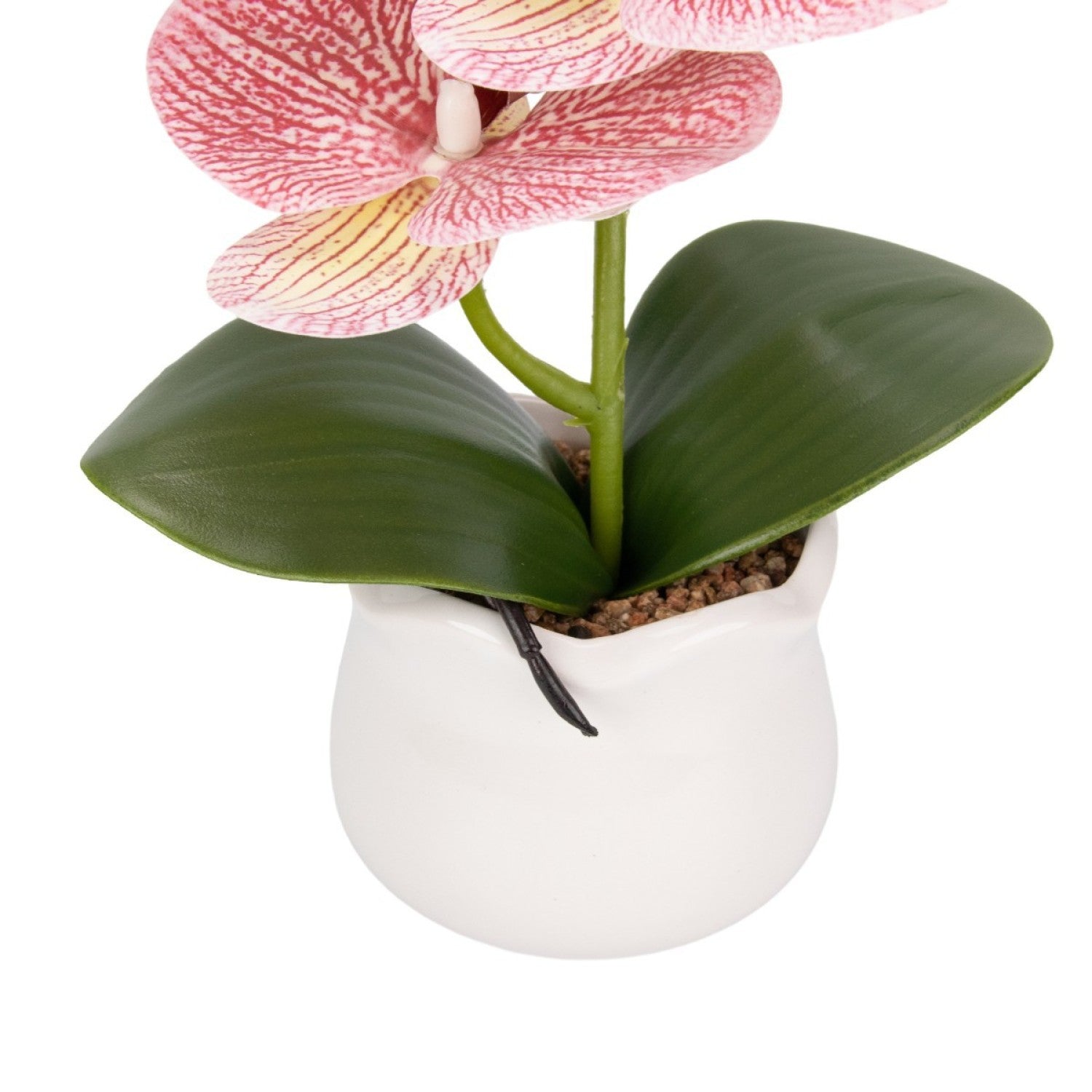 Orhidee Artificială Decorativă în Ghiveci Ceramic – Eleganță Florală pentru Casă și Birou, 49cm