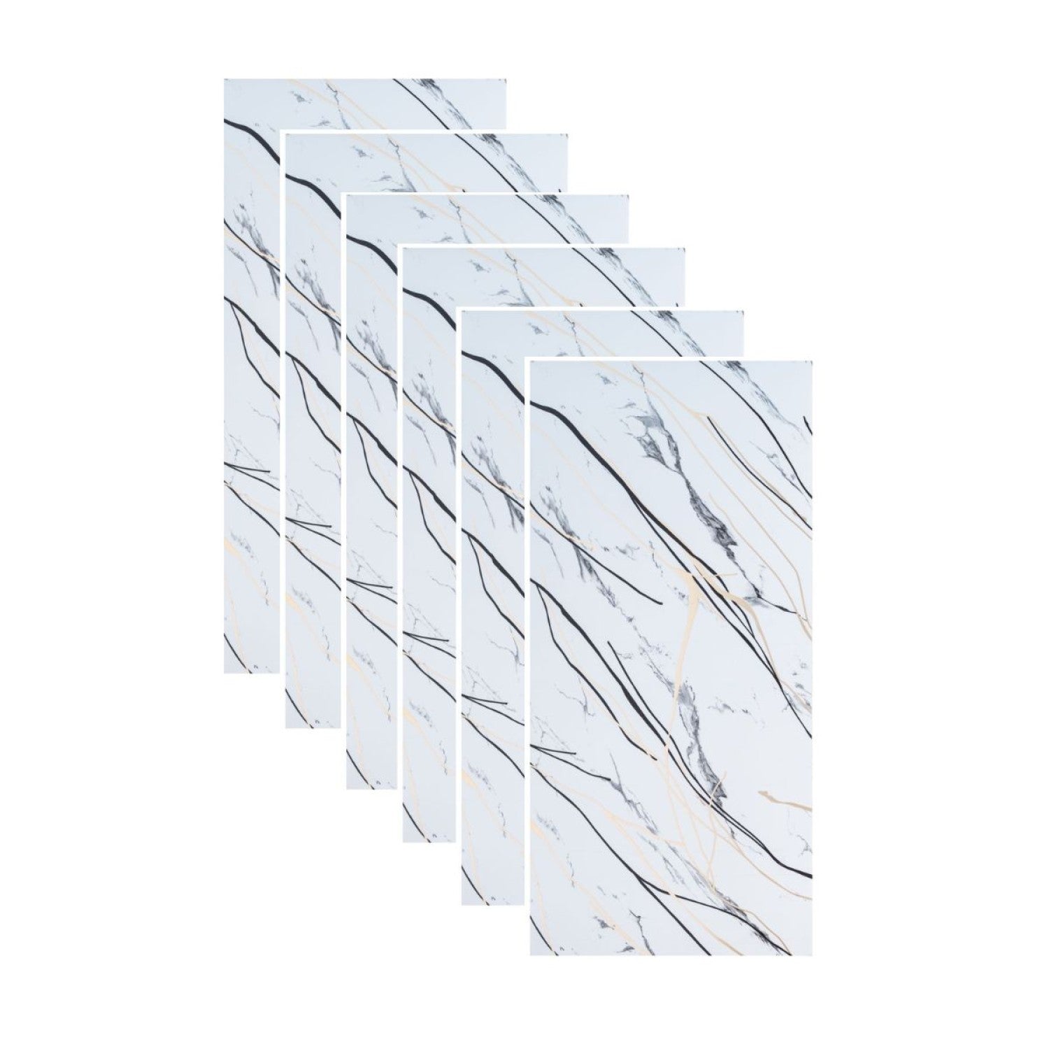 Set 6 Panouri Premium MarbleGlow cu Folie de Aluminiu, Autoadezive - Bucatarie, Baie, Living - diferite modele