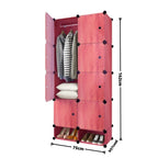 Dulap Modular CasaFlex, cu 8 Uși, Bară pentru Umerașe și Compartimente pentru Încălțăminte, 162 × 75 × 37 cm – 4 Variante