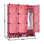 Dulap Modular Urban Loft, 9 Uși, cu Cadru din Oțel și Panouri din Polipropilenă, pentru Haine, Încălțăminte și Accesorii – 127 × 110 × 37 cm