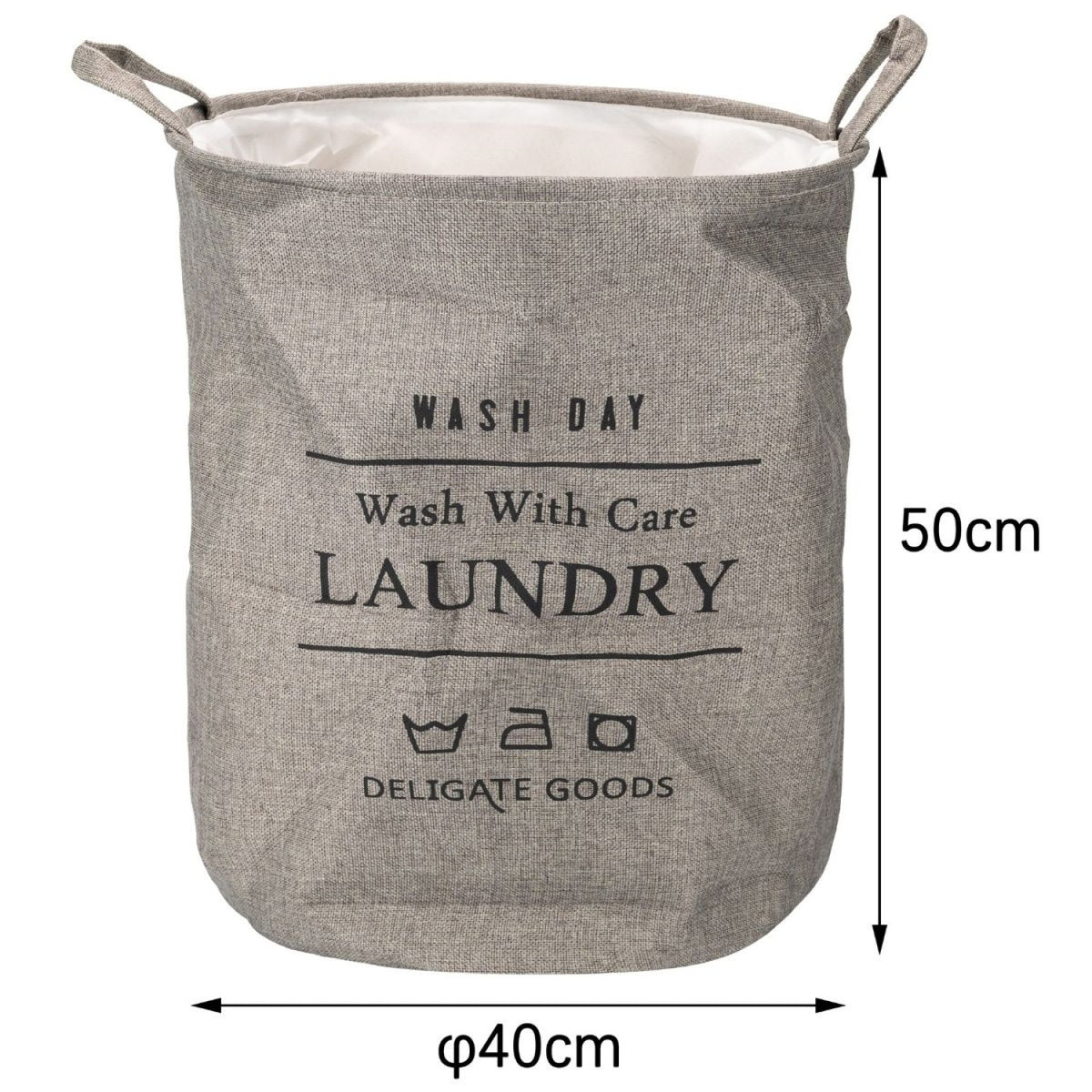 Sac de rufe VeloCylinder din poliester, cu mânere – mai multă ordine, 40 × 50 cm, bej sau gri
