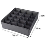 Organizator Pliabil pentru Dulap sau Sertar, 20 Compartimente, 30 × 30 × 10 cm, Gri