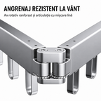 Uscător de Haine și Suport pentru Umerașe 2-în-1, Extensibil, cu 2 Brațe Rotative și 12 Cârlige, Aluminiu, Negru