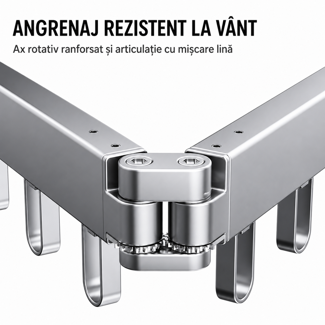 Uscător de Haine și Suport pentru Umerașe 2-în-1, Extensibil, cu 2 Brațe Rotative și 12 Cârlige, Aluminiu, Negru