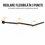 Uscător de Haine și Suport pentru Umerașe 2-în-1, Extensibil, cu 2/3 Brațe Rotative și 12/18 Cârlige, Aluminiu, Negru