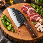 Pachet Cuțit și Satâr KitchenDuo, 2 Piese cu Lame din Inox, pentru Tăiere, Feliere și Porționare – 2 Variante