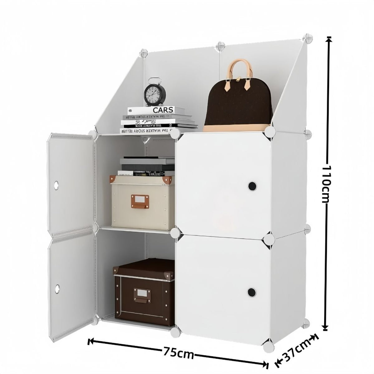 Dulap modular Urban Loft, 4 uși – depozitare compactă, 110 × 75 × 37 cm