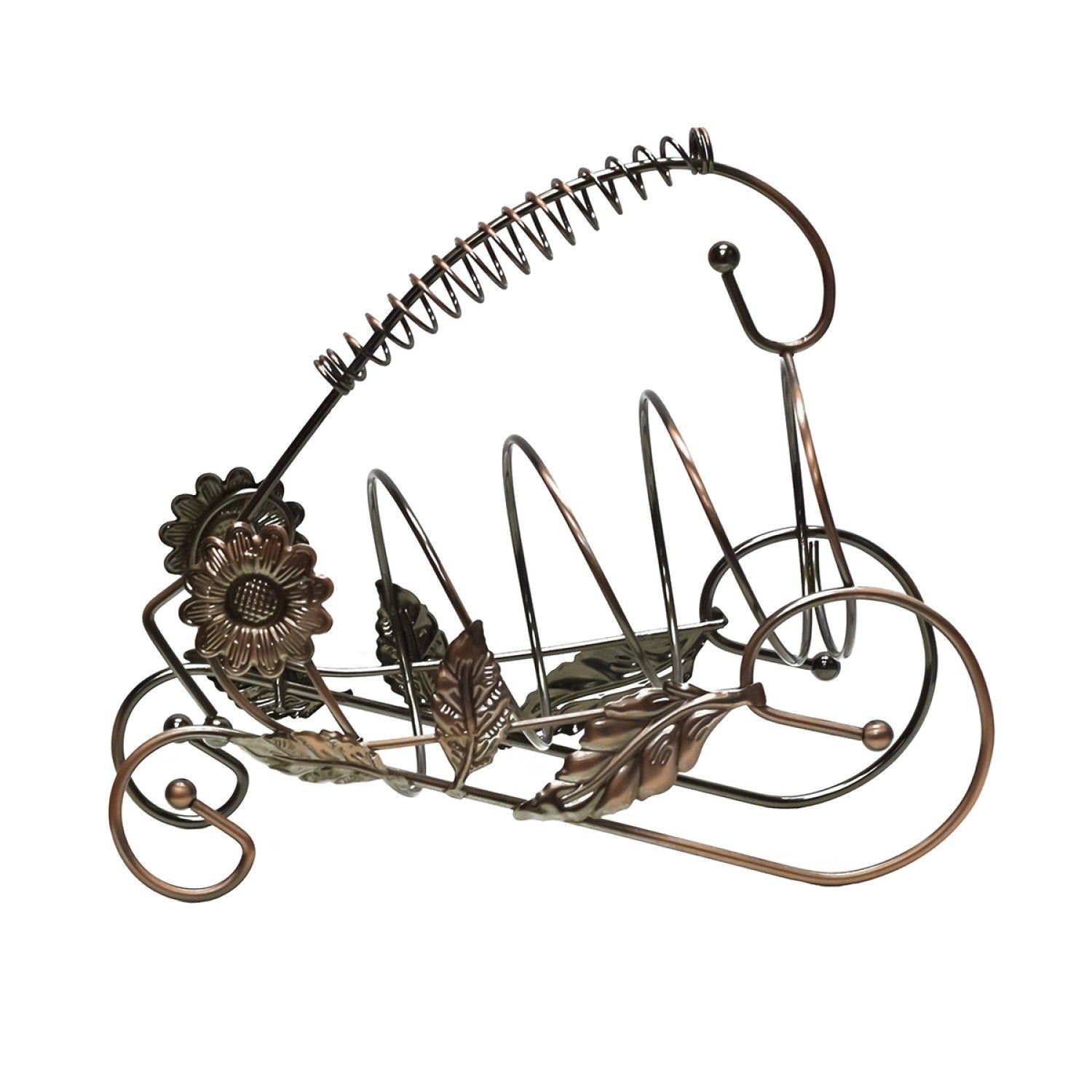 Suport Metalic Decorativ pentru Sticla de Vin, Stil Vintage, 27 cm