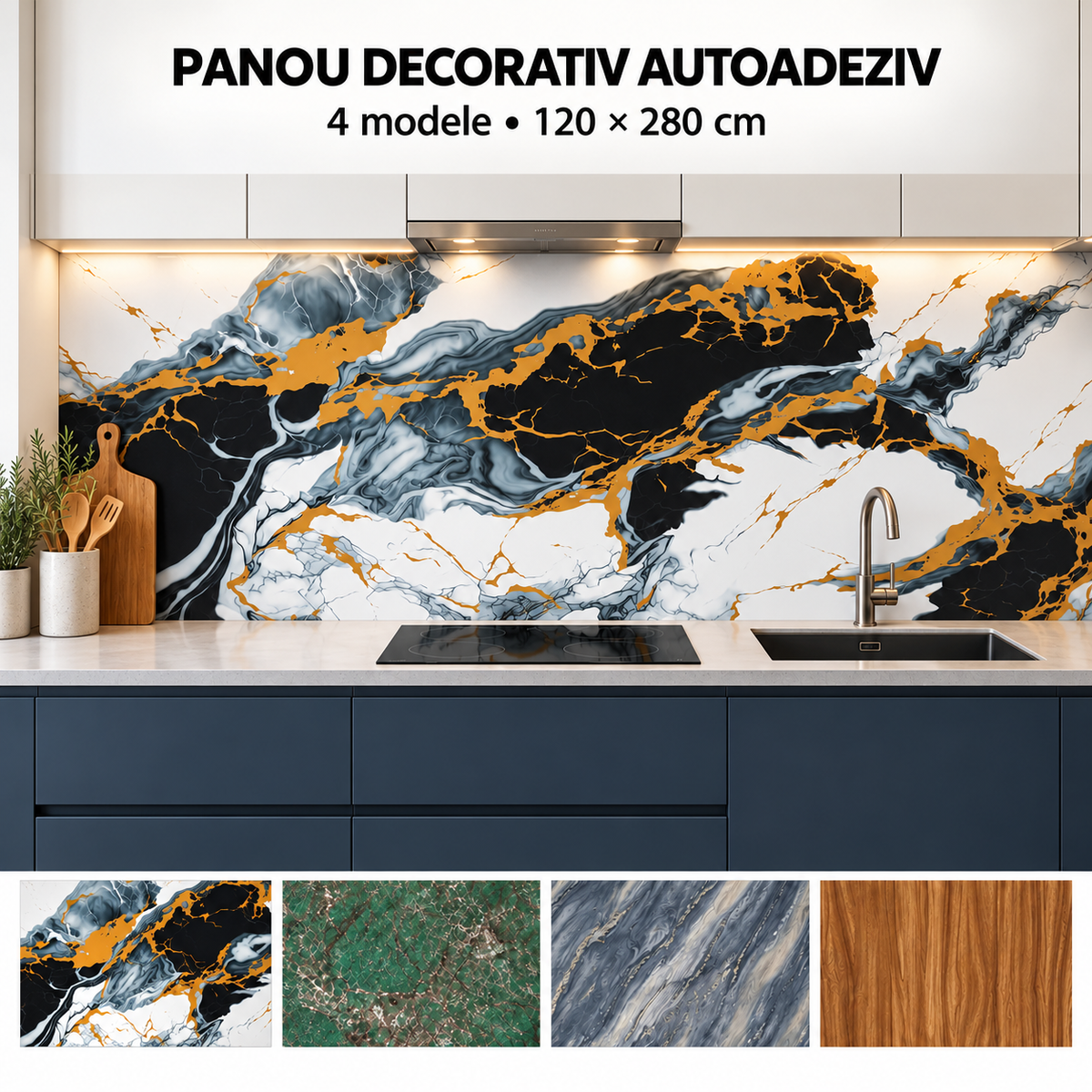 Panou Decorativ Autoadeziv WallArt pentru Interior, 120 × 280 cm, Grosime 2,5 mm – 4 Variante