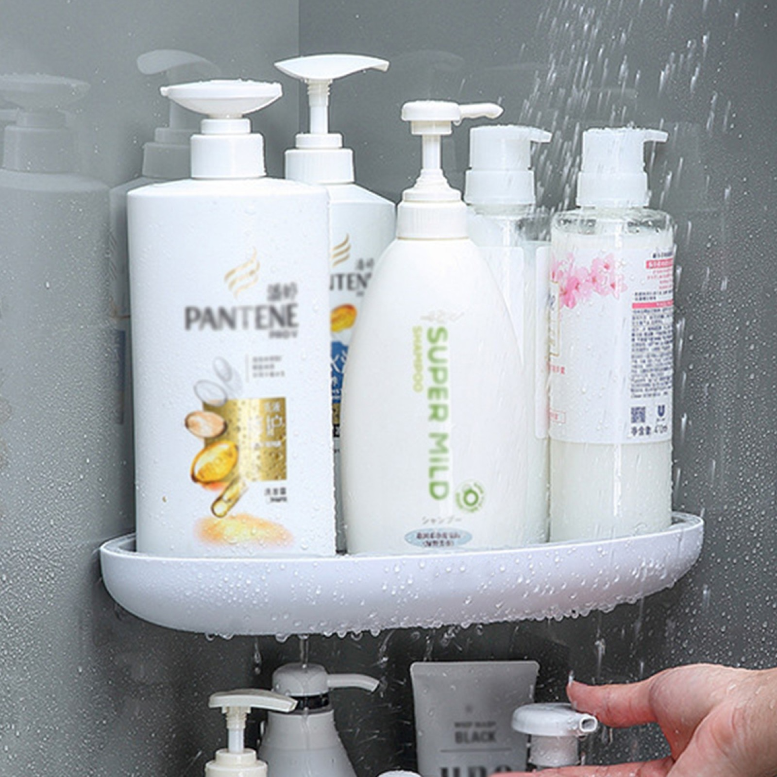 PACHET PROMOTIONAL: Etajera baie, sistem scurgere apa, Alb, 32x24x6cm + Suport incaltaminte, papuci de casa