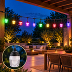 Ghirlandă Luminoasă LED TerraGlow, 5 m, cu 10 Becuri, pentru Interior și Exterior, Alimentare Solară sau 220 V