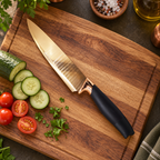 Set Cuțite și Satâr TrioChef, Lame din Inox, pentru Feliere, Tocat și Porționare, 3 Piese
