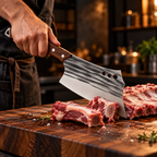 Set Cuțit și Satâr ForgeDuo, Lame din Inox, pentru Feliere, Tocat și Porționare, 2 Piese – 2 Variante