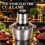 Tocător Electric Multifuncțional SOKANY, cu 4 Lame, pentru Carne, Legume și Nuci – 4 Variante