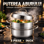 Oală pentru Gătit la Abur VitaSteam, din Oțel Inoxidabil, cu Sită Perforată și Capac