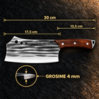 Satâr TitanChef, gama Profesională, Lamă din Inox de 4 mm, Mâner din Lemn, pentru Tocat, Feliere și Porționare – 4 Variante