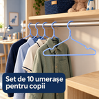 Set de 10 Umerașe pentru Copii PiciFix, din Metal Siliconat sau Plastifiat, pentru Haine, Fuste și Pantaloni – 4 Variante