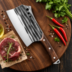 Satâr de Bucătărie TitanChef, Lamă din Inox de 4 mm, Mâner din Lemn, pentru Tocat, Feliere și Porționare – 4 Variante