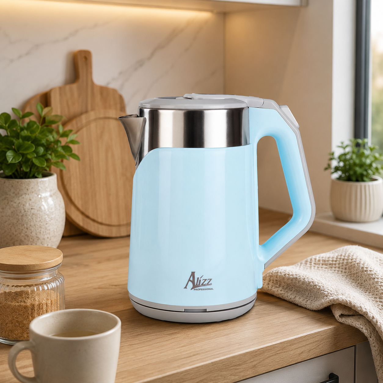 Fierbător Electric XXL 2.3L, 2400W, Funcție Control Temperatură, Încălzire Ultra-Rapidă și Eficientă, Protecție Calcar