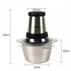 Tocător electric multifuncțional, 700 W, bol din inox 2 L, 4 lame și 2 viteze, negru