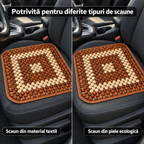 Suport pentru șezut din bambus – confort sporit la volan, 44 × 44 cm