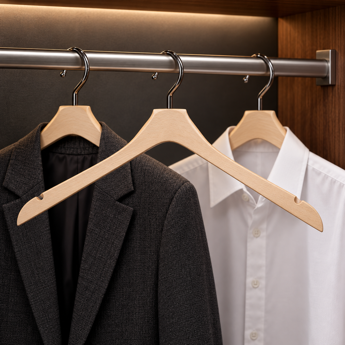 Set de Umerașe Wardrobe Select, din Metal Siliconat sau Lemn, pentru Haine, Fuste și Pantaloni – 6 Variante