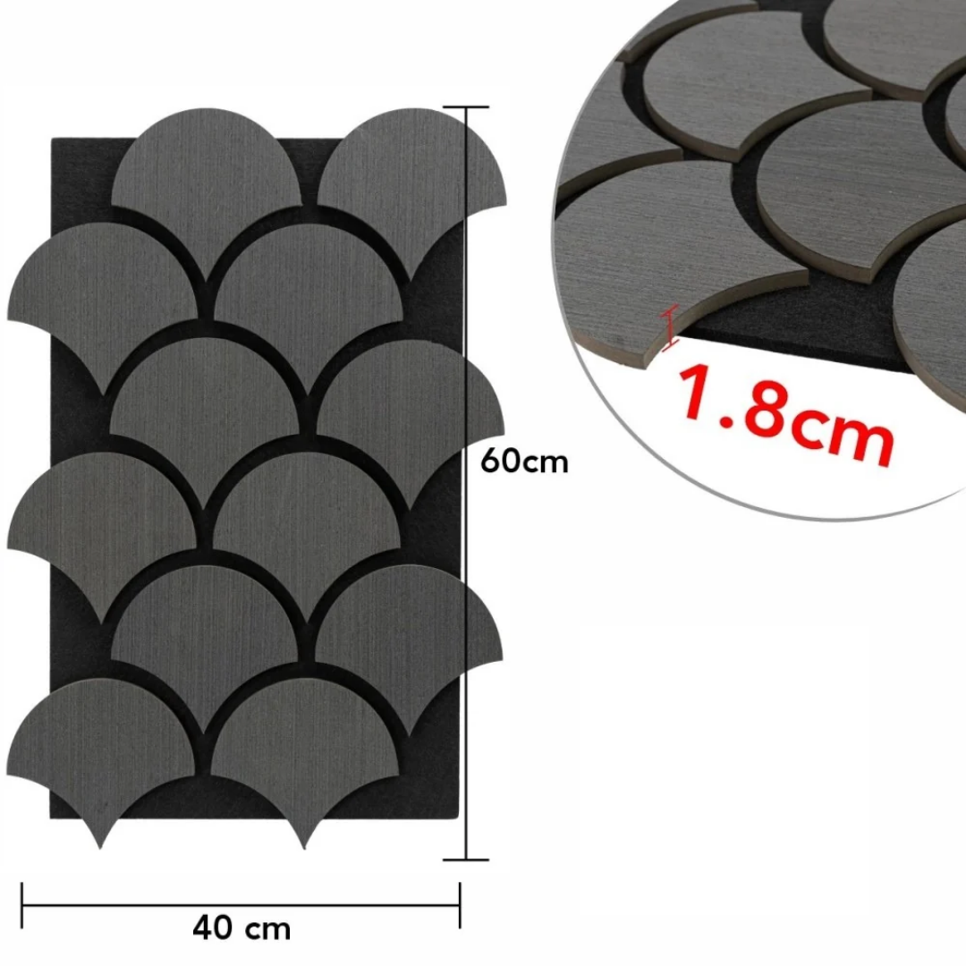 Set 3 Panouri Decorative Acustice SonoArt, din HDF și Pâslă, cu Design Geometric, pentru Pereți Interiori – 6 Variante