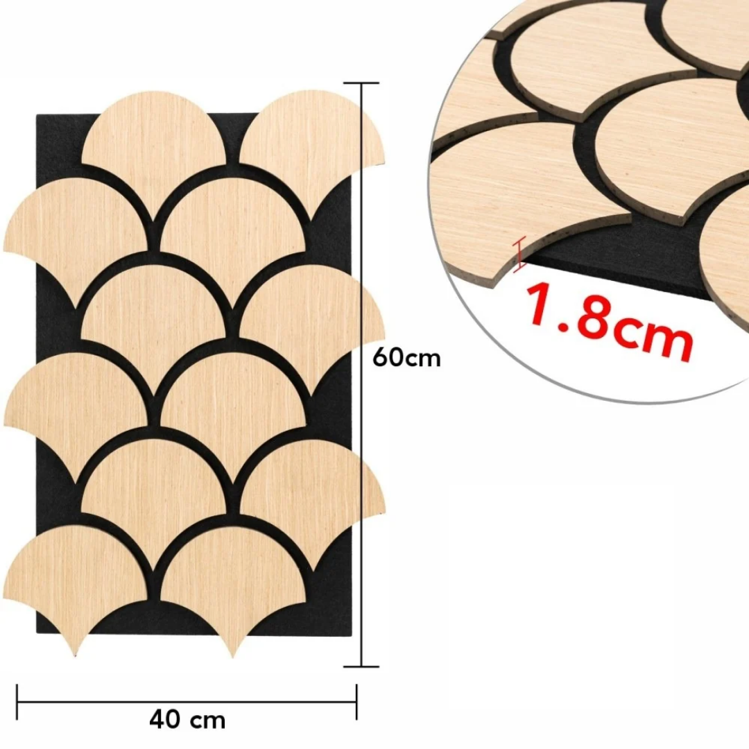 Set 3 Panouri Decorative Acustice SonoArt, din HDF și Pâslă, cu Design Geometric, pentru Pereți Interiori – 6 Variante