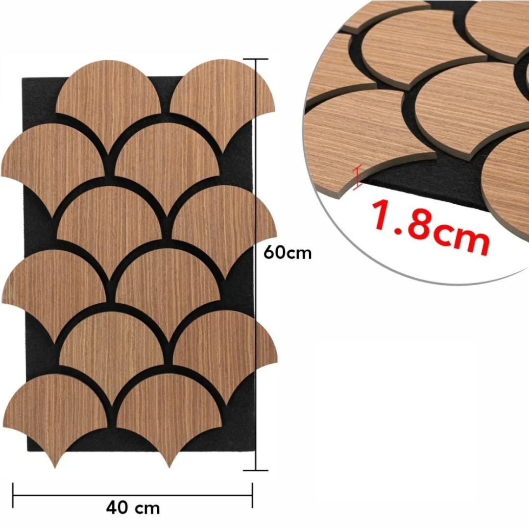 Set 3 Panouri Decorative Acustice SonoArt, din HDF și Pâslă, cu Design Geometric, pentru Pereți Interiori – 6 Variante