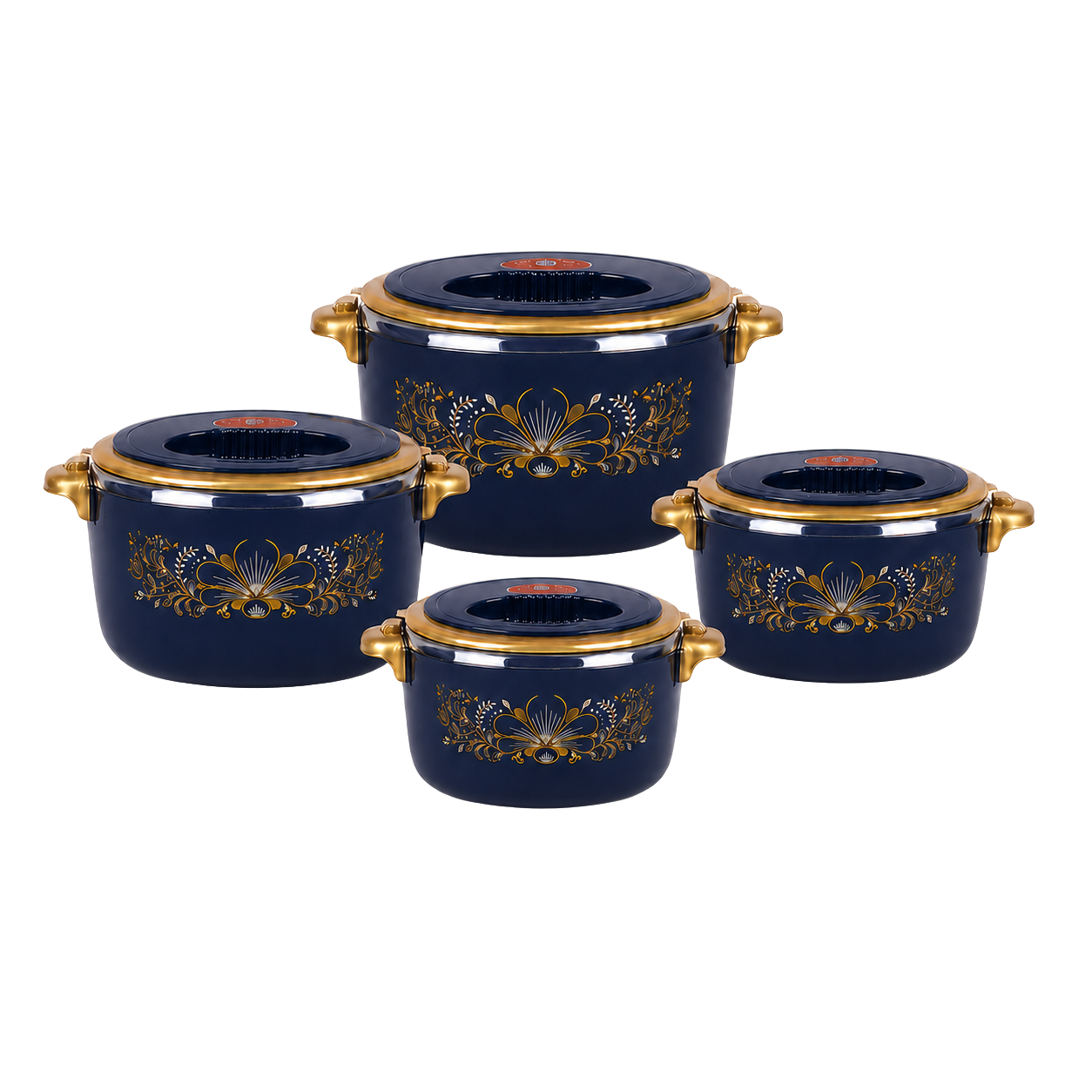 Set 4 Caserole Termice Premium, Interior din Inox și Izolație din Spumă, 1L + 2L + 4L + 6L, Cald până la 4 Ore / Rece până la 6 Ore