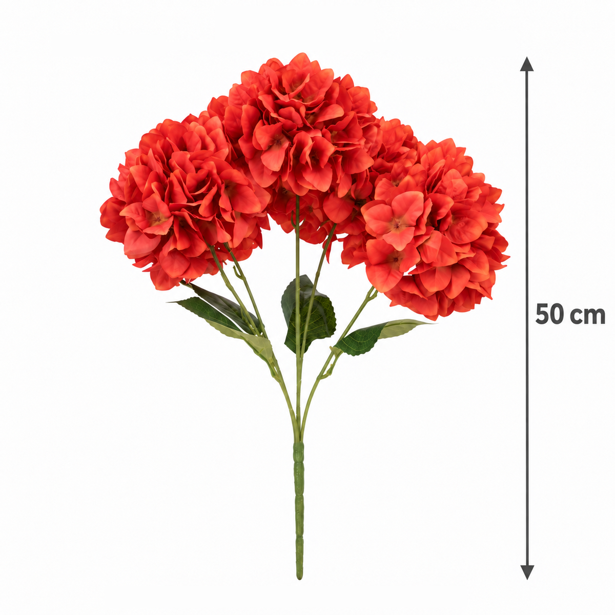 Buchet Decorativ de Hortensii Artificiale cu 5 Capete – 50 cm, Disponibil în 3 Culori (fără vaza/ghiveci)