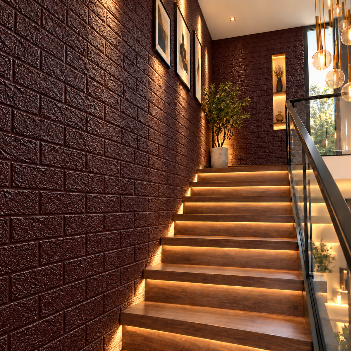 Tapet 3D Autoadeziv BrickAura, Set de 10 Panouri 70x77 din Spumă Moale, Model Cărămidă, Montaj Rapid, Acoperire 5,3 m² – 5 Variante