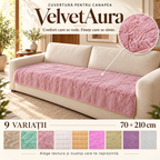 Cuvertură pentru Canapea VelvetAura, din Poliester Pufos, Antialunecare, 70 × 210 cm – 9 Variante