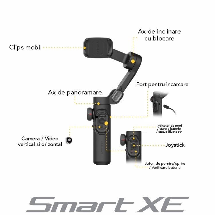 Gimbal Stabilizator Pe 3 Axe Aochuan Smart – Pentru Vlogging și Filmări Profesionale Cu Telefonul