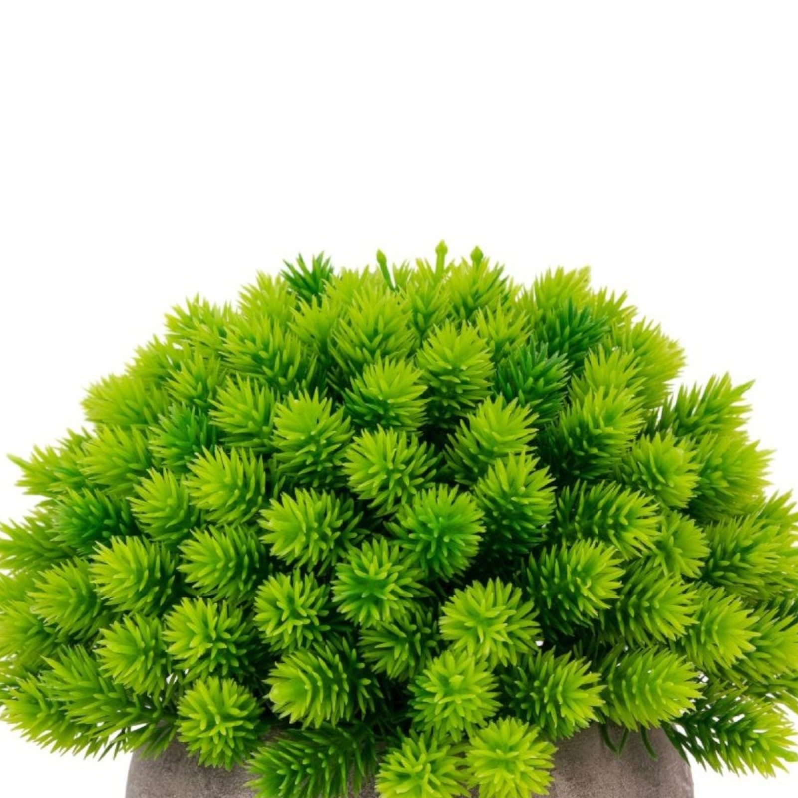 Set 3x plante artificiale, cu ghiveci de hartie 12x10 cm, Verde