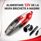 Aspirator Auto Ciclonic 160W + Accesorii, Fără Sac, alimentare mufa brichetă