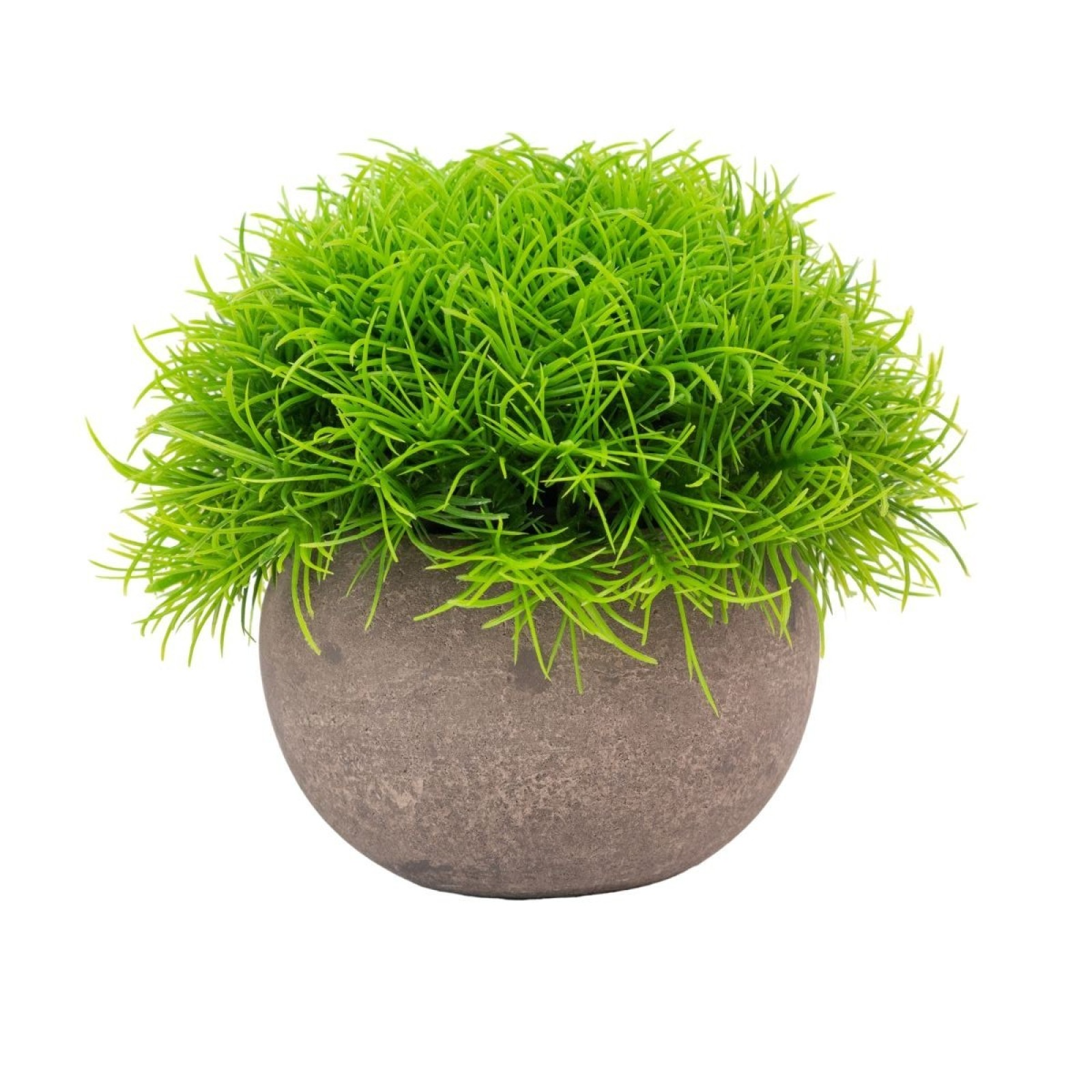 Set 3x plante artificiale, cu ghiveci de hartie 12x10 cm, Verde